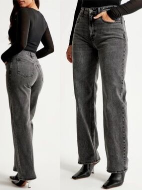 Abercrombie & Fitch Curve Love Ultra High Rise 90s Straight Jean